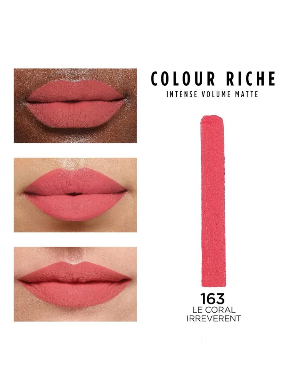 L'Oréal Paris Le Coral Irreverent Riche Intense Volume Matte Longwear Lipstick
